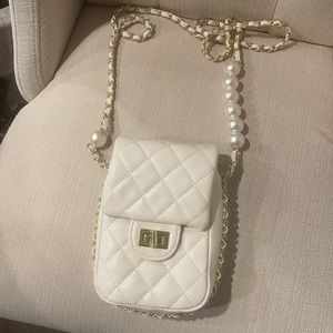 White Quilted Crossbody